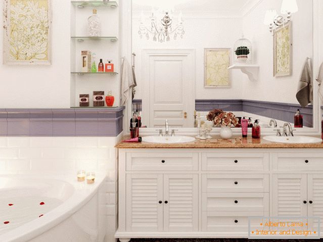 Interior of a small bathroom combined with a toilet