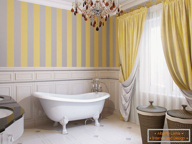 Interior of a small bathroom combined with a toilet