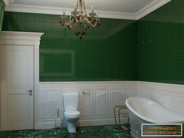 Interior of a small bathroom combined with a toilet