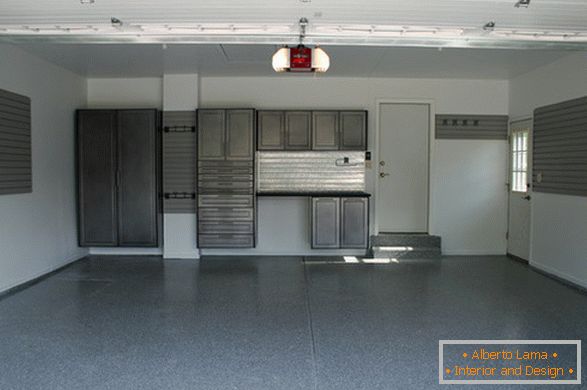 Garage interior in gray