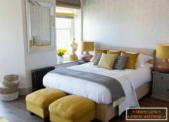 Yellow color in the interior - psychology of color in the bedroom