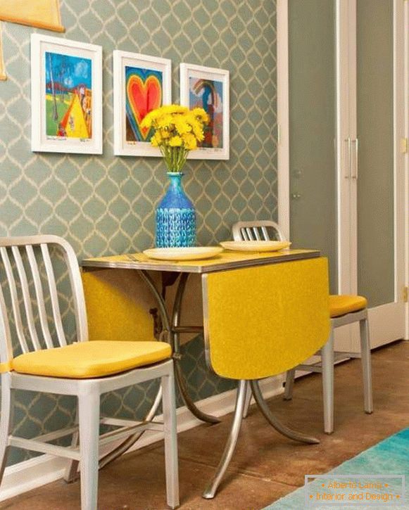 Yellow in the design of the dining room or the dining area of ​​the house