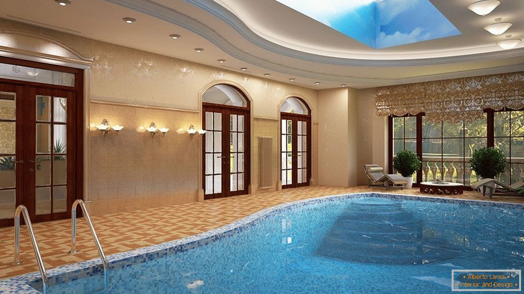 Deep indoor swimming pool