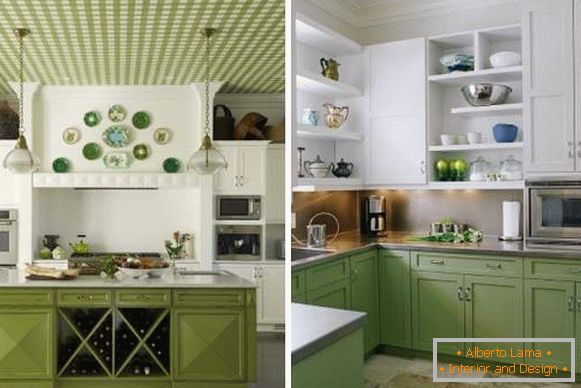 White green kitchen - photo design in the interior