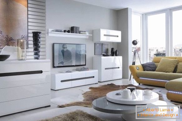 White modular living room furniture in modern style