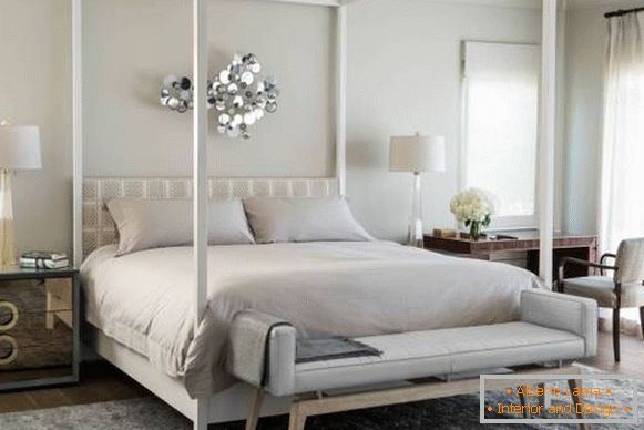 Luxurious white glossy bedroom