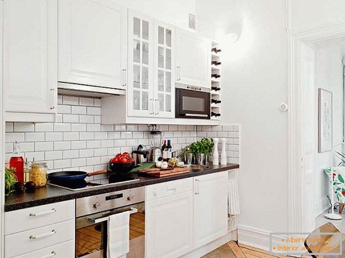 White brick wall in the kitchen, фото 29