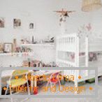 White color in the design of the room for the boy