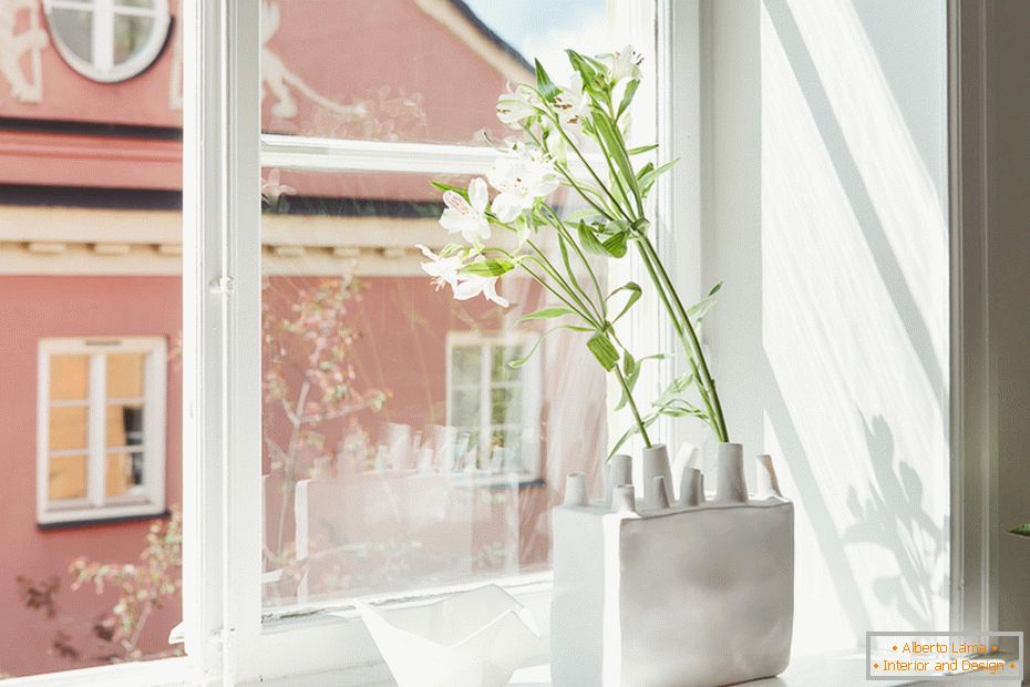 Original vase on the windowsill