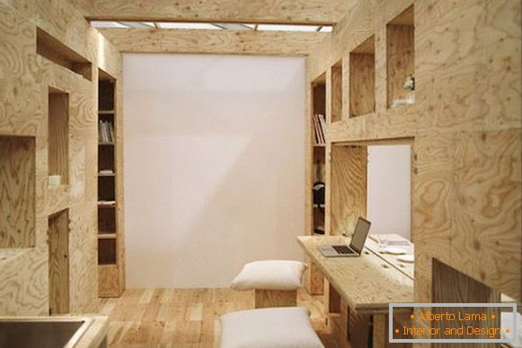 Office apartment with transformable furniture