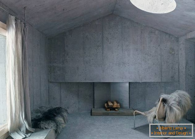 Minimalistic interior of a concrete house