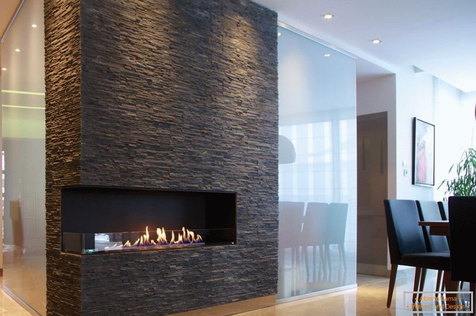 Bio fireplace in the interior
