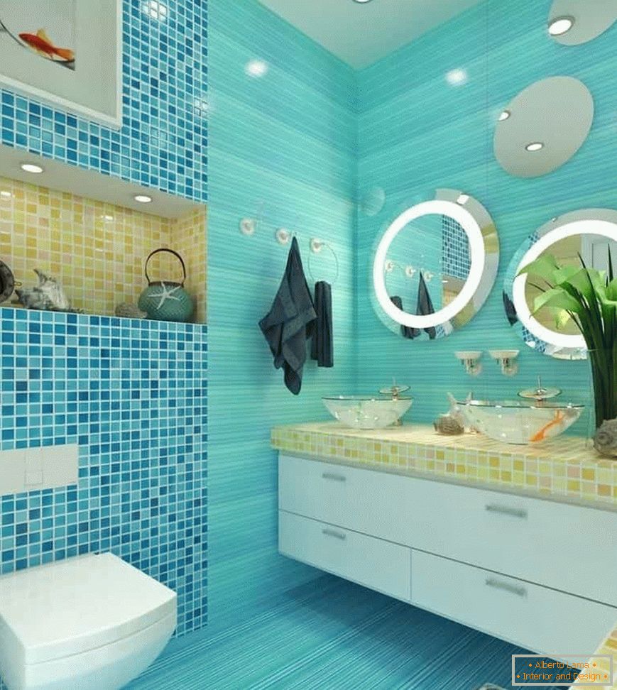 Turquoise sea-style bath