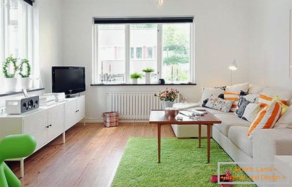 Interior of the living room of a small apartment