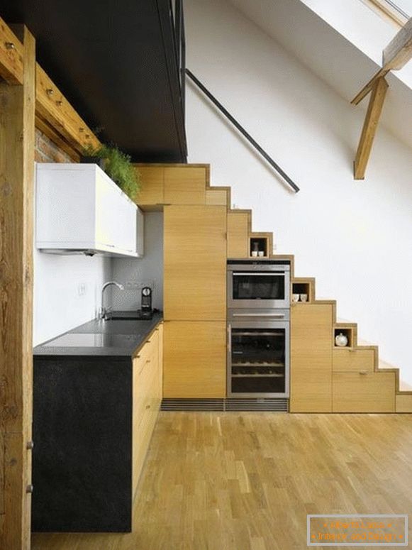 Kitchen under the stairs