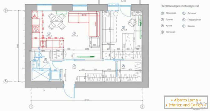 The layout of a small apartment in Russia