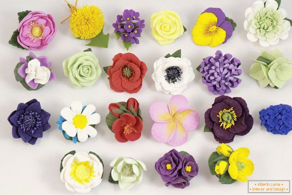 Flowers made of polymer clay
