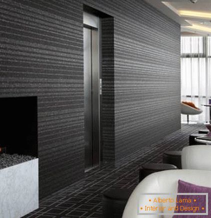 Black striped wallpaper from Omexco