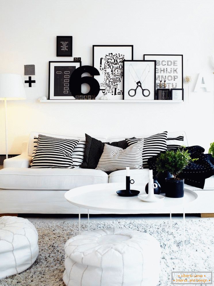 Black and white pillows