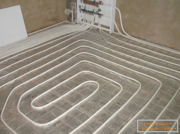 What is a water-heated floor?