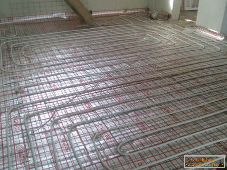 What is a water-heated floor?