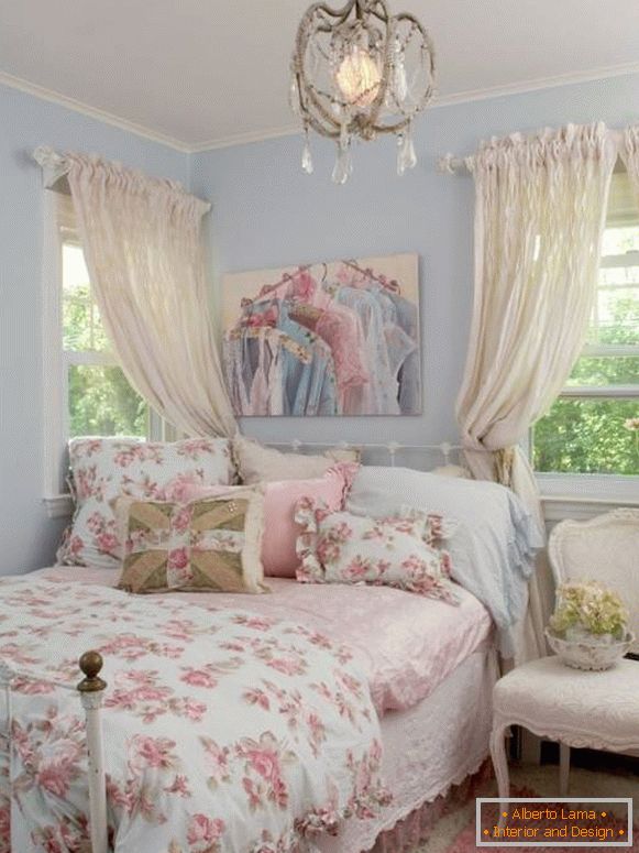 Interior of the bedroom in fashionable colors 2016