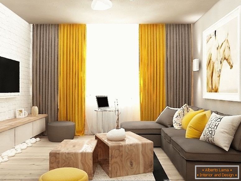 Brown-yellow interior
