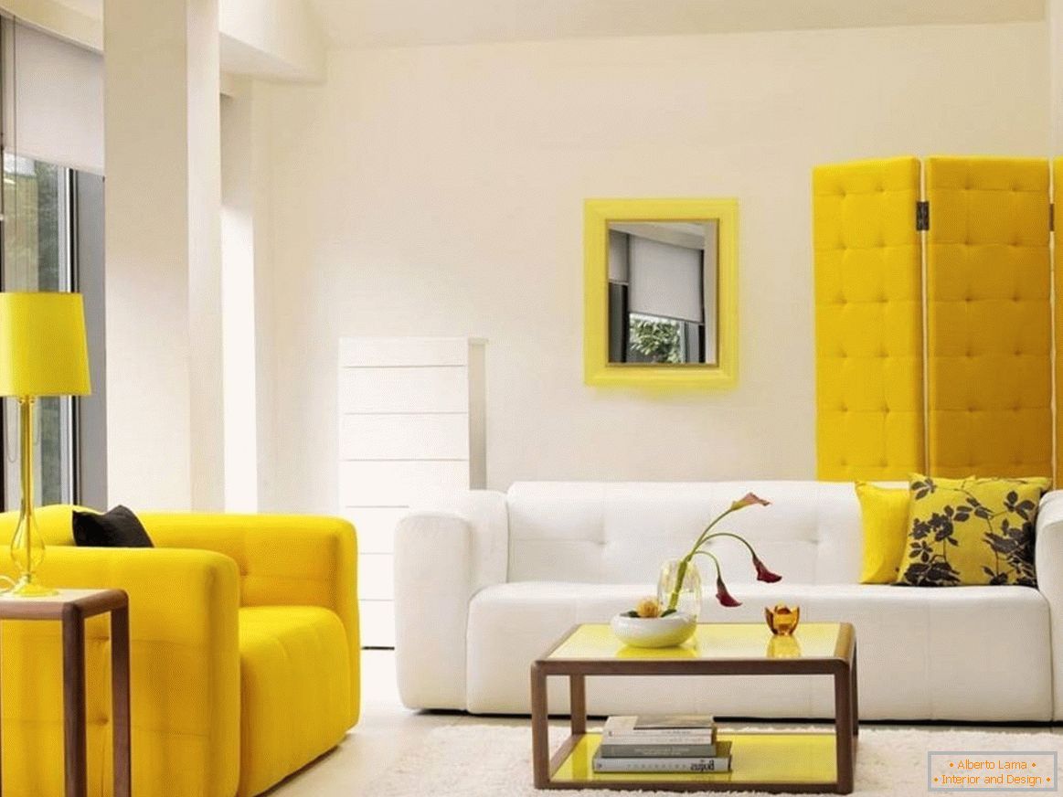 Bright yellow pieces of furniture