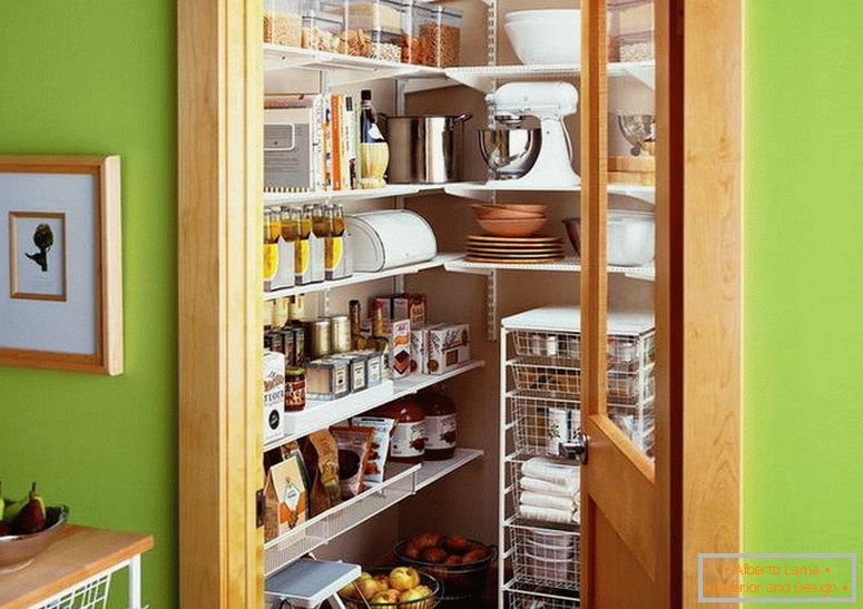 Open shelves in the pantry