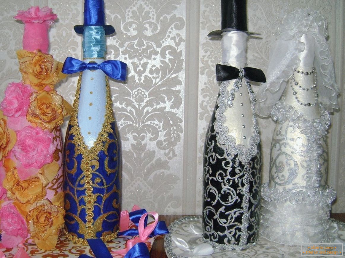 Bottles in Shibori technique