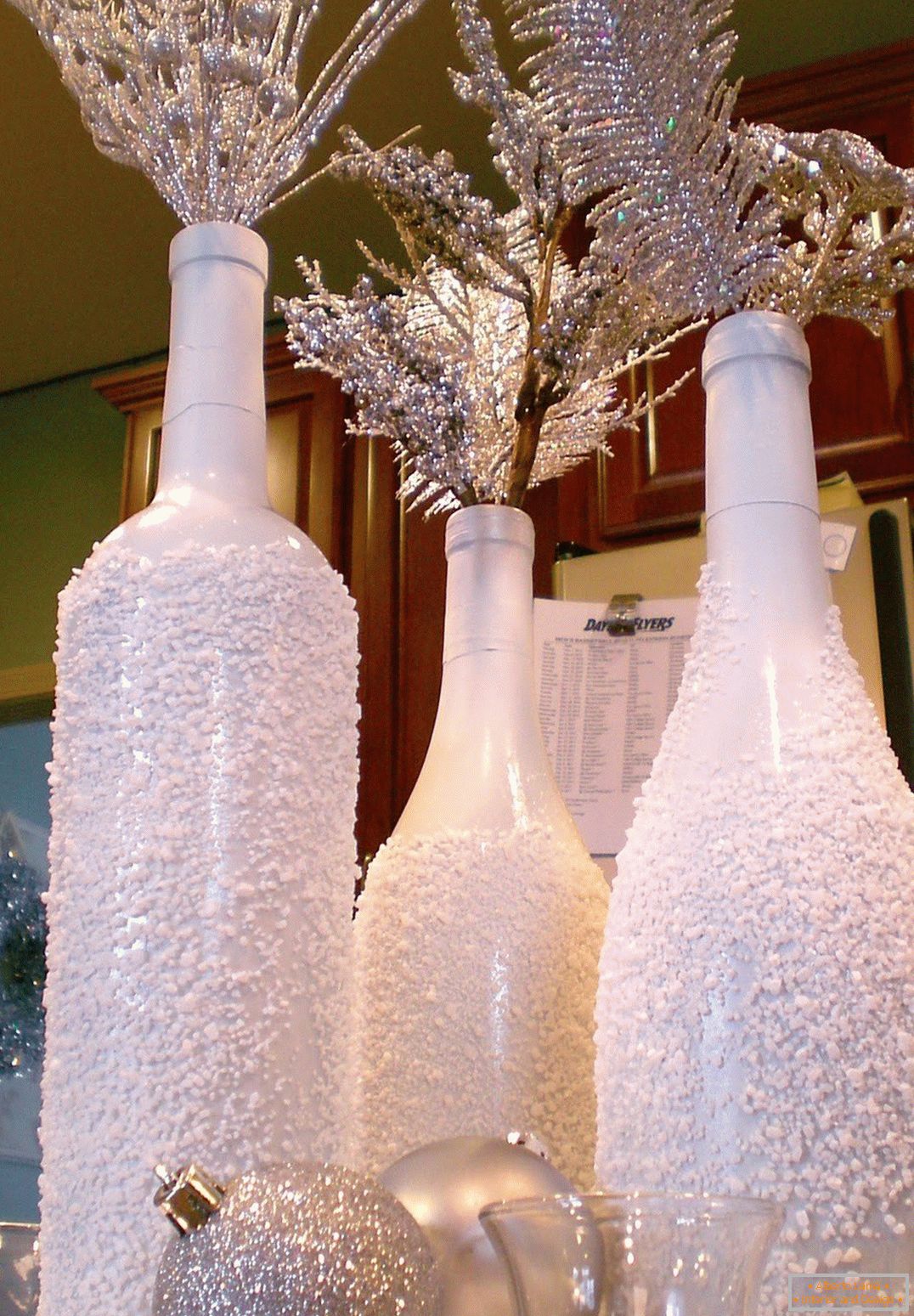 Christmas decoration of bottles