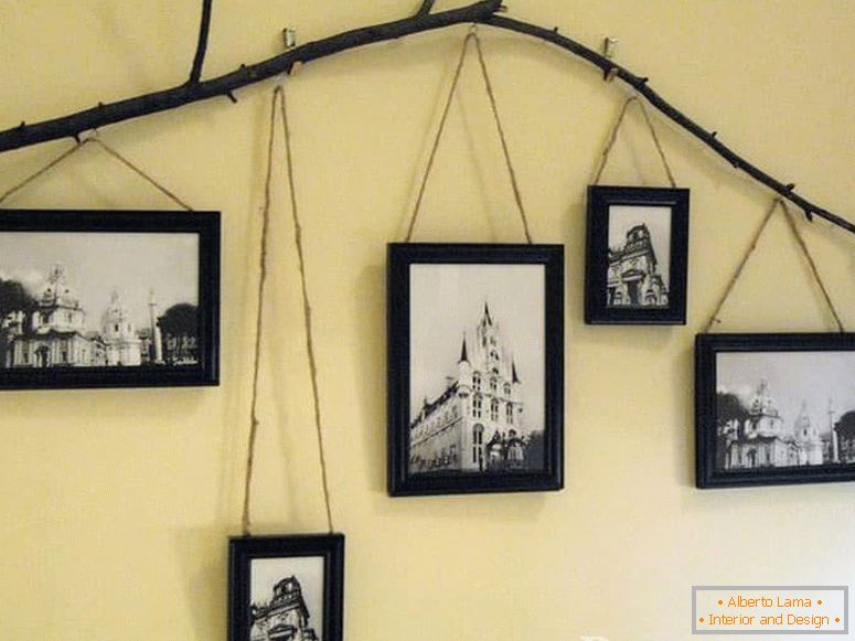 Photo frames on the wall