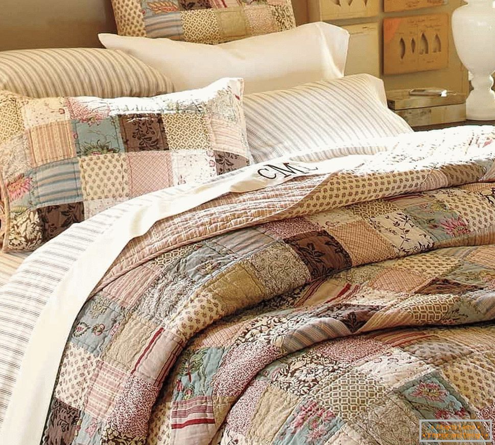 Bedspread in the style of a patchwork