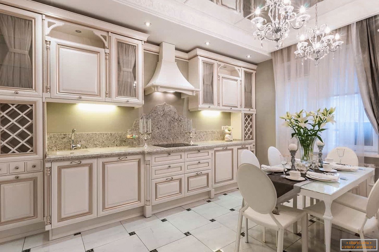 Kitchen decor in classical style