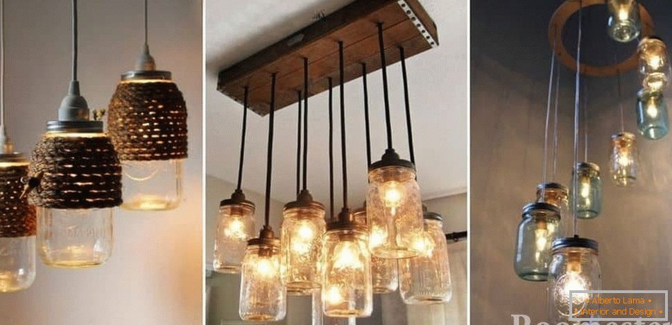 Lamps from glass jars