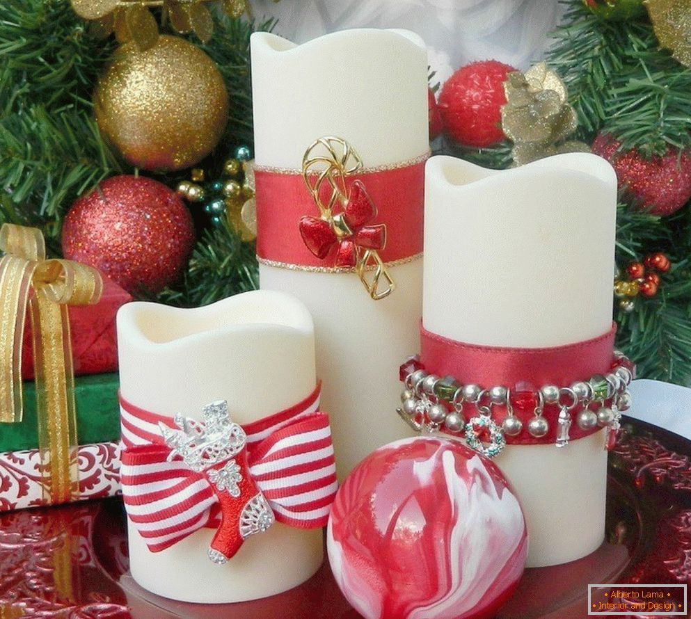 Decor of New Year's candles