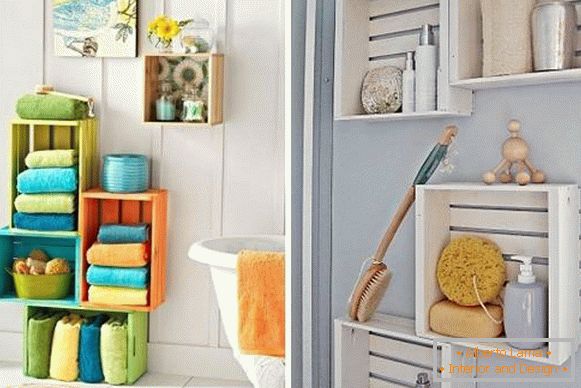 Bathroom decor with own hands - shelves from drawers