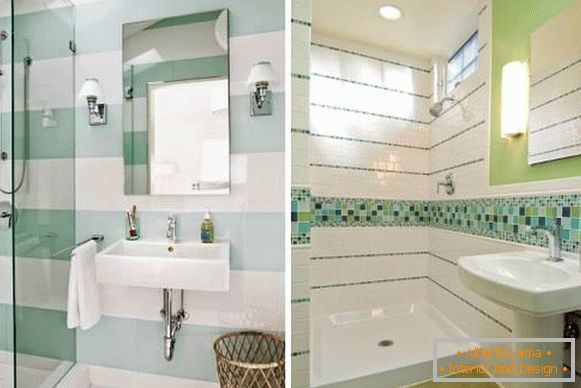 Decor bathroom tiles in white and green