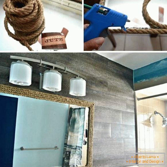 Decorating a bathroom mirror with your hands - photo step by step