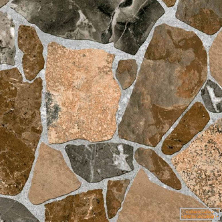 Mixture of stones on a tile