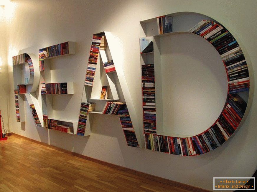 Shelves in the form of letters