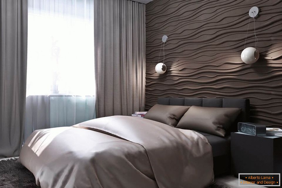 Decorative panels in the bedroom