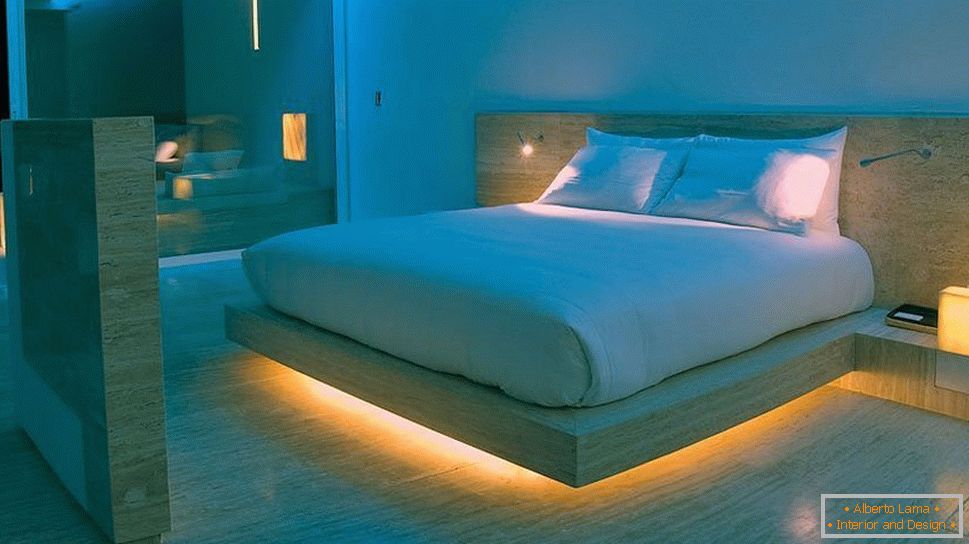 Backlit bed