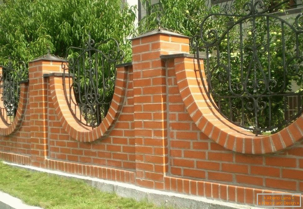 Brick fence in the plot