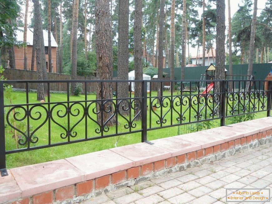 Metal fence on site