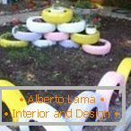 Bright decoration of the flower bed