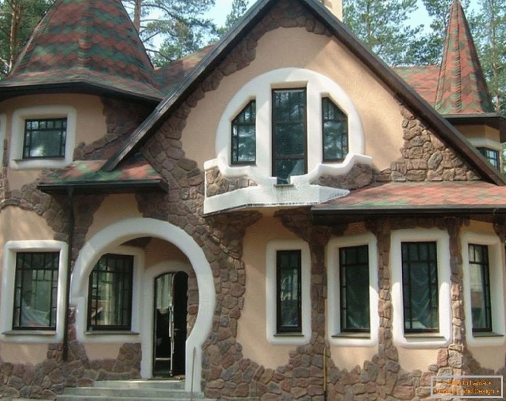 Decorating the facade of the house with a decorative stone