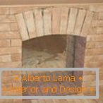 Decorative fireplace made of plasterboard
