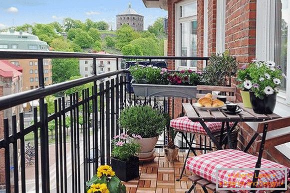 Interior of a small balcony