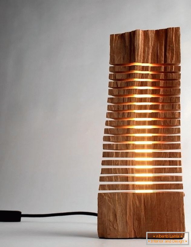 Luminaire made of wood